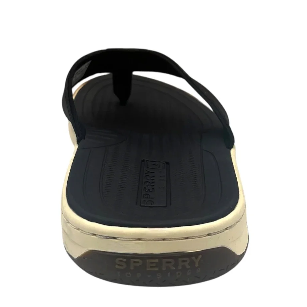 Sperry Men's Havasu Perf Leather Thong Sandal Size 13 Black Comfort Casual Style